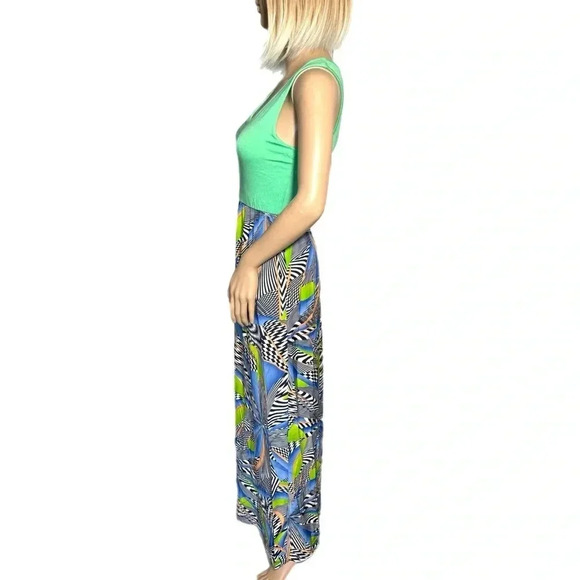 TYCHE Tropical Getaway Color Block Sleeveless Maxi in Mint USA MADE (S,M,L) - Picture 6 of 11